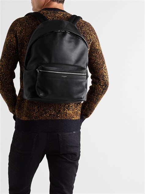 saint laurent city leather backpack.